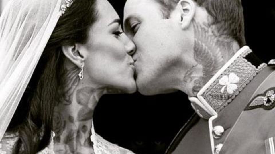 Кейт Миддлтон и принц Уильям художник тоже "наградил" татуировками