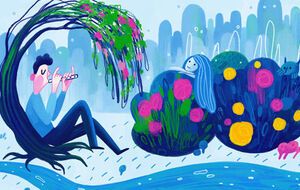 Дудл изображает сцену из "Лесной песни"