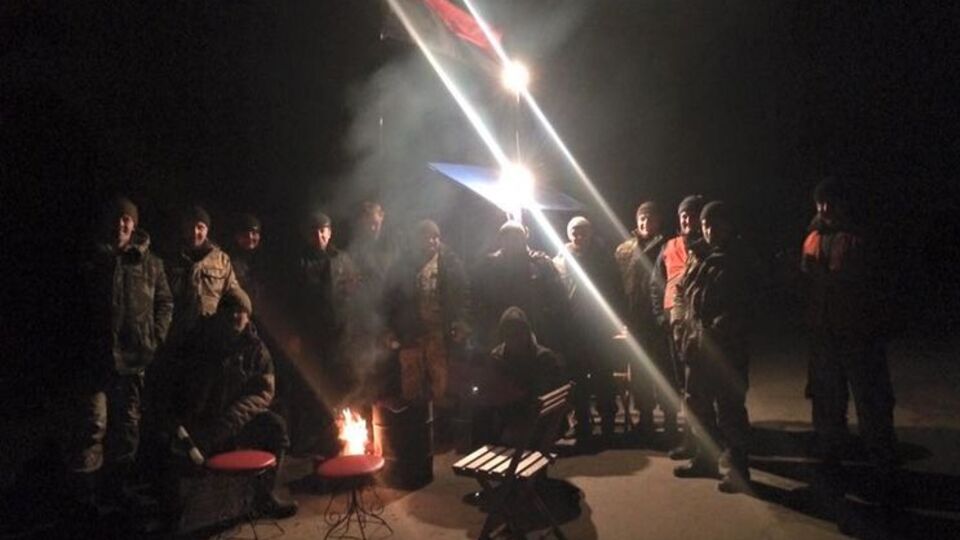 Волынские активисты во время первого этапа блокады