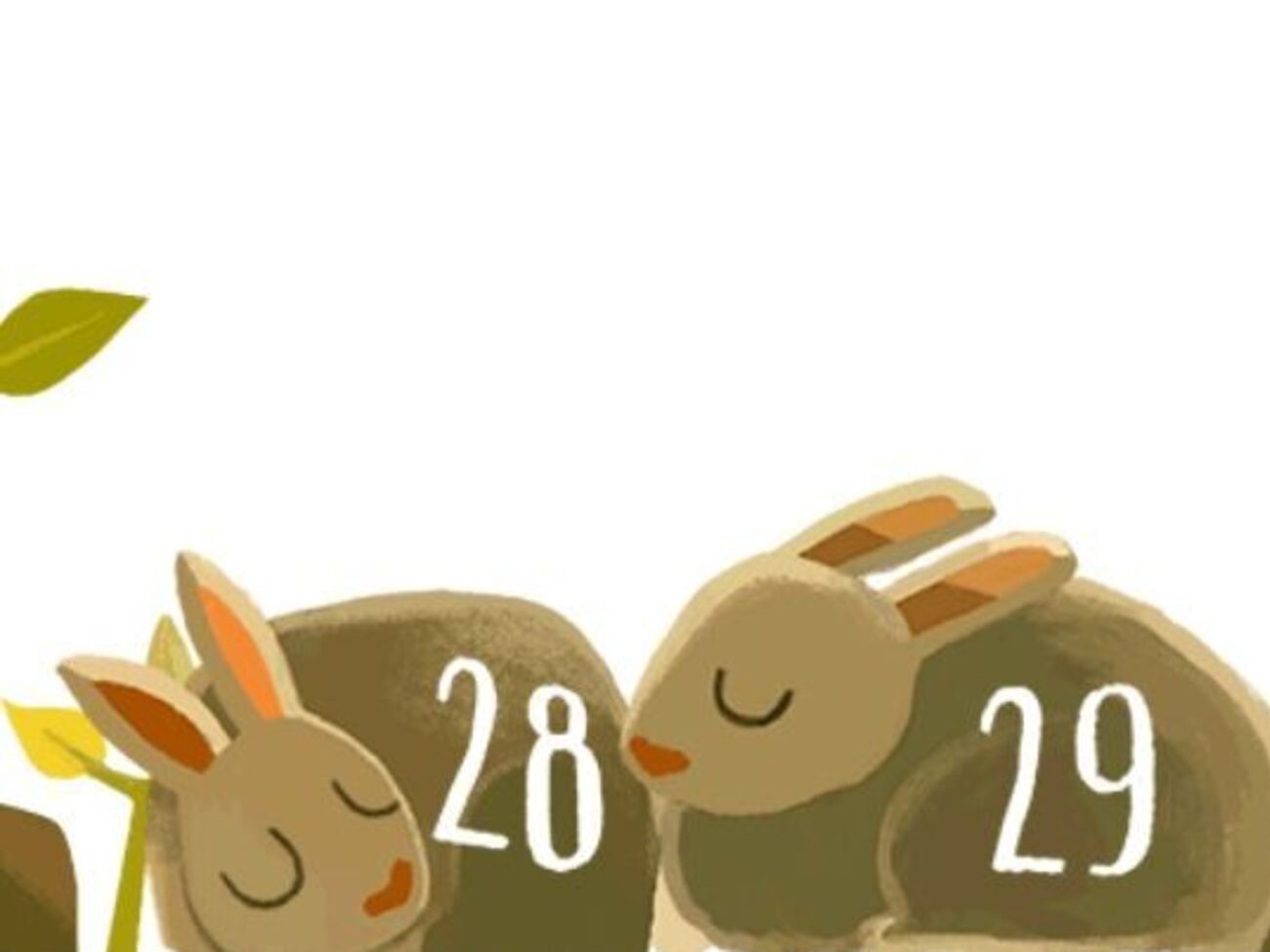 Кролик "29 февраля" в дудле "втискивается" между собратьями – "28 февраля" и "1 марта"