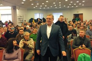 Михаил Касьянов на встрече в гостинице "Октябрьская"