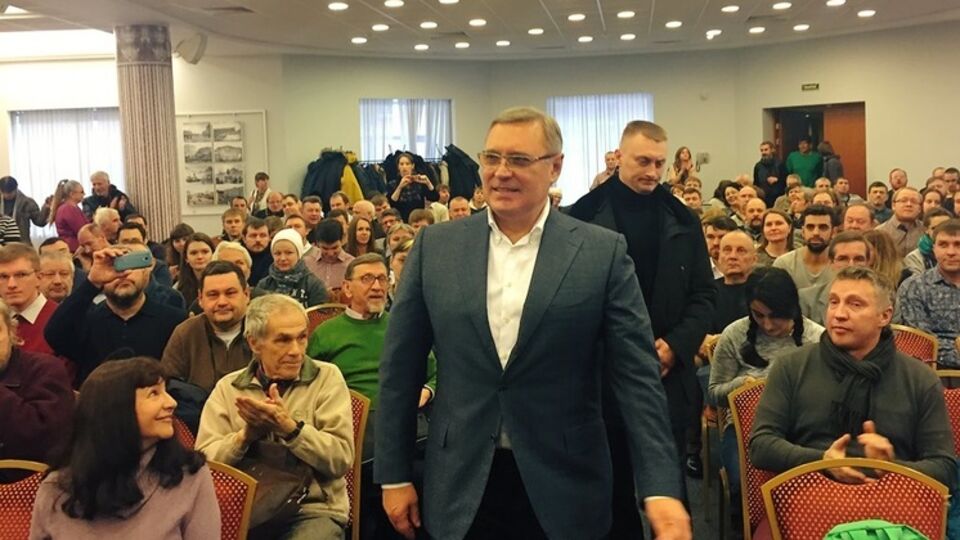 Михаил Касьянов на встрече в гостинице "Октябрьская"