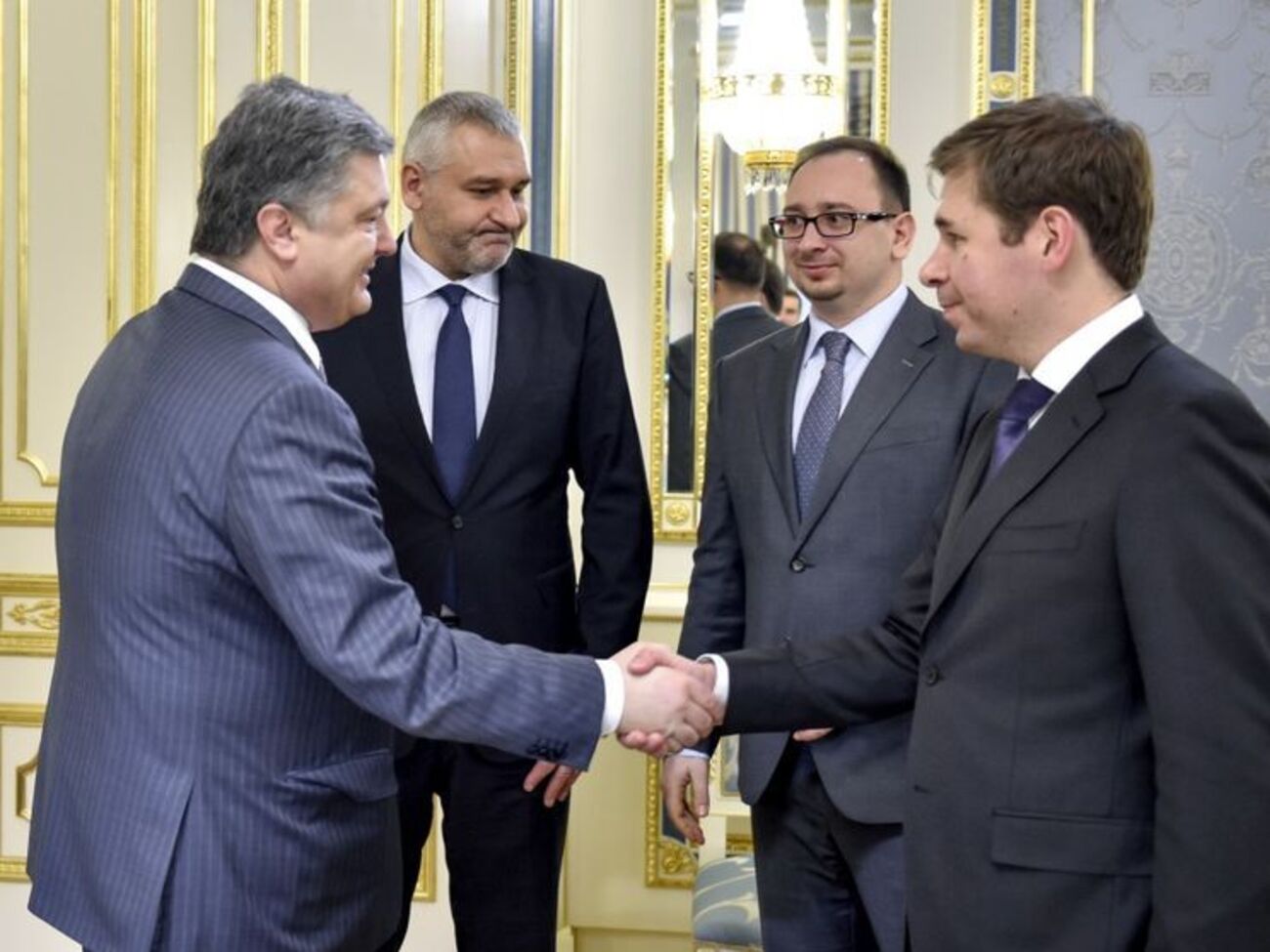 Порошенко, Фейгин, Полозов и Новиков во время встречи в Киеве