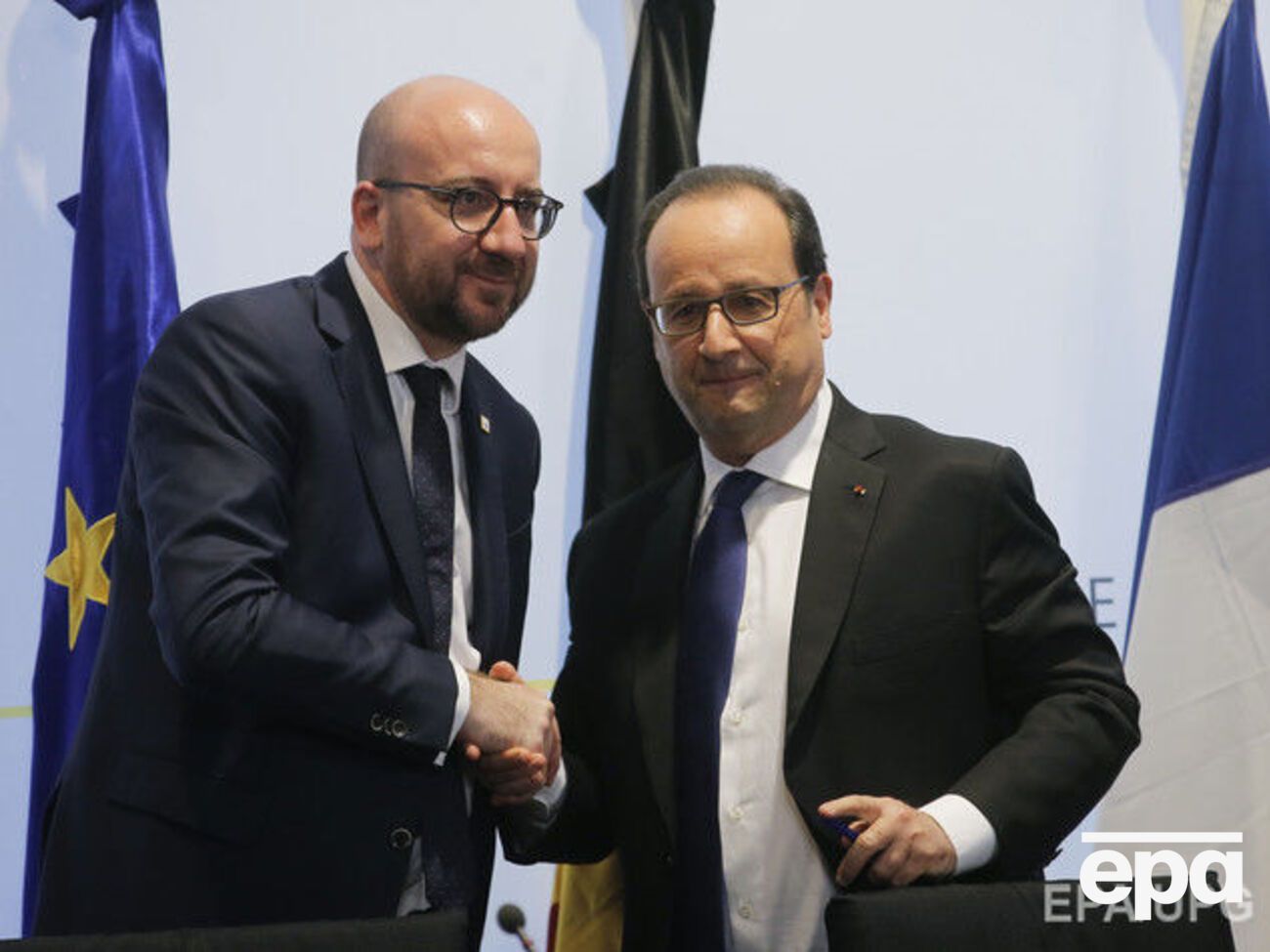 Мишель (слева) подтвердил информацию о троих задержанных в результате спецоперации в Брюсселе