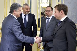 Адвокаты Савченко на встрече с президентом Порошенко (слева – направо): Фейгин, Полозов и Новиков