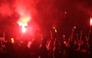 Во Львове состоялось факельное шествие ко дню памяти Шухевича. Фоторепортаж