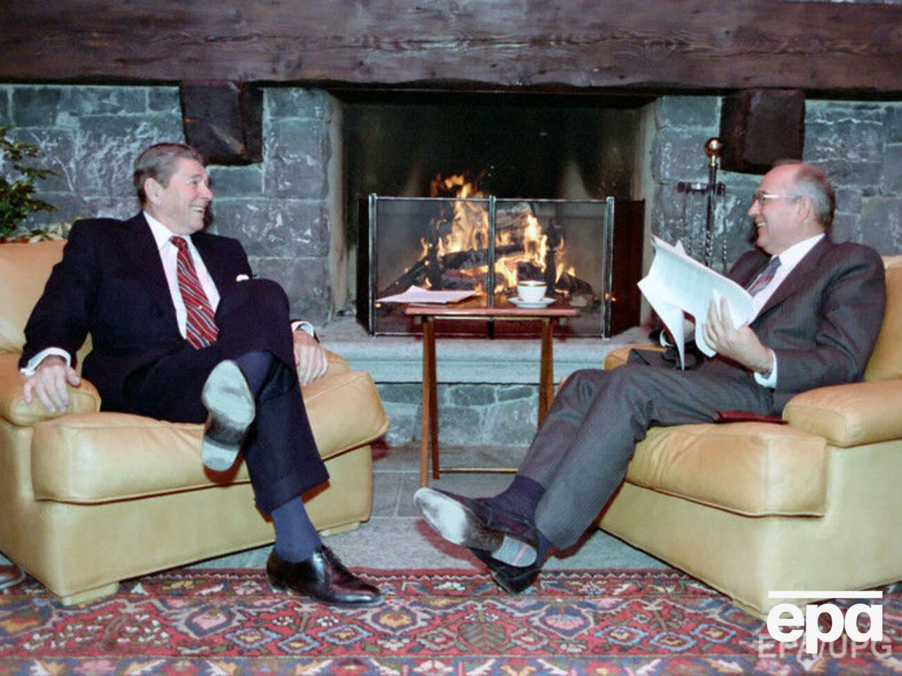 Рейган и Горбачев на саммите в Женеве, 1985 год