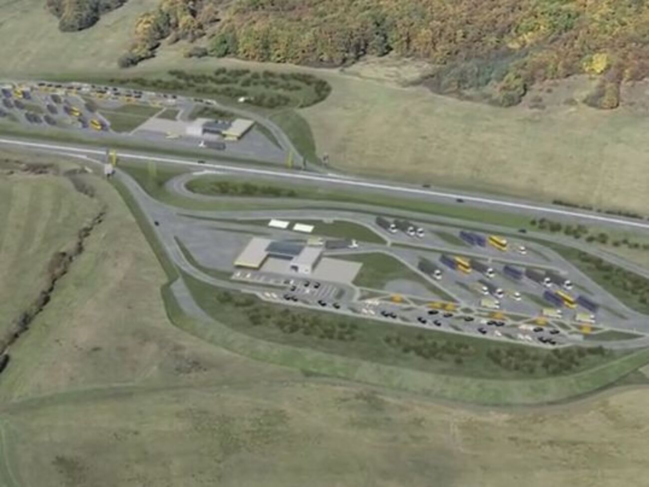 Модель зоны отдыха и весового контроля трассы