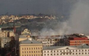В здании минобороны мог сгореть архив департамента имущественных отношений