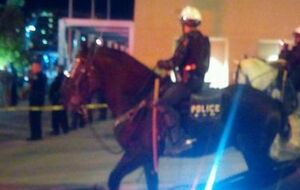 Участников беспорядков разгоняла конная полиция