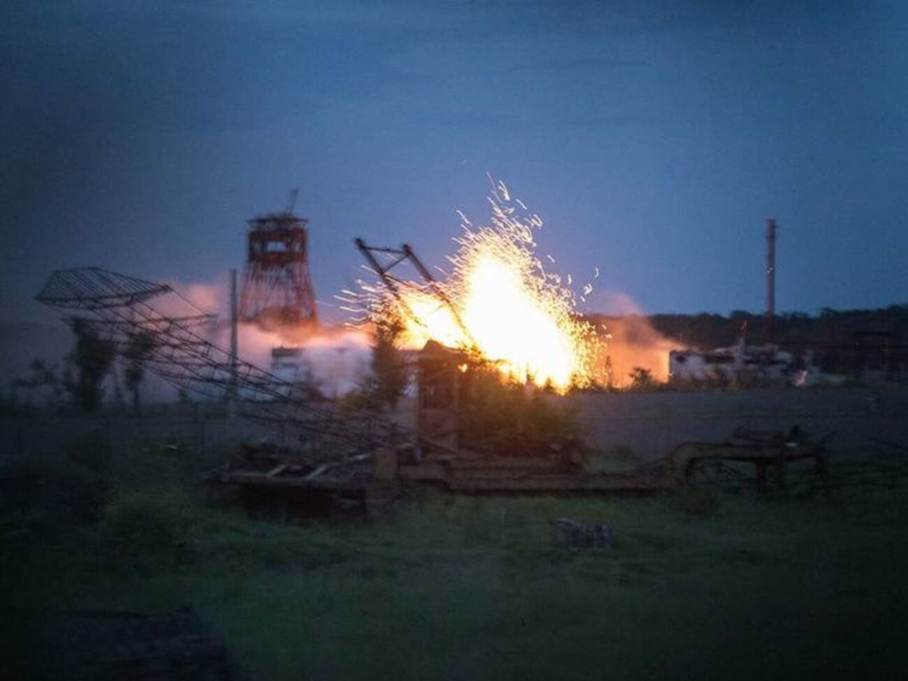 Шахта "Бутовка" во время вчерашнего обстрела