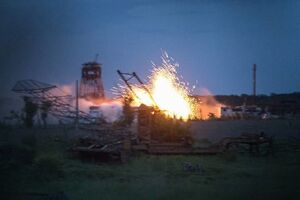 Шахта "Бутовка" во время вчерашнего обстрела
