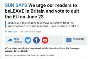 Газета призвала к выходу Британии из ЕС