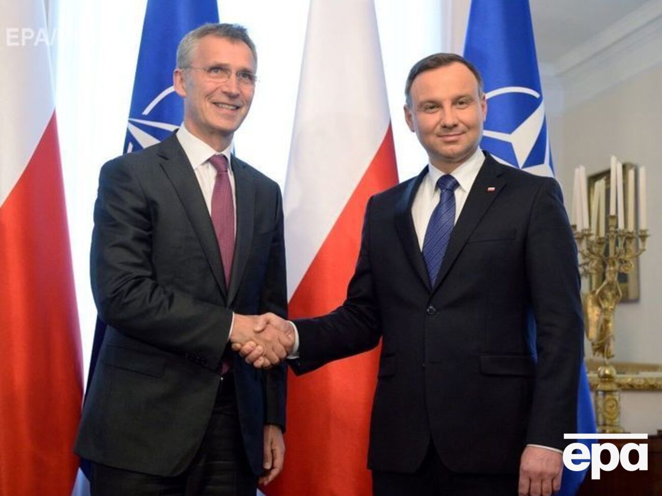 Саммит НАТО в Польше пройдет 8 и 9 июля. На фото&nbsp;&ndash;&nbsp;генеральный секретарь НАТО Йенс Столтенберг и&nbsp;президент Польши Анджей Дуда