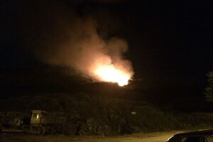 Ночью на грибовичской свалке возобновился пожар, который через пару часов был потушен