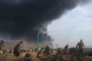 Из-за пожара на полигоне эвакуировали 600 человек