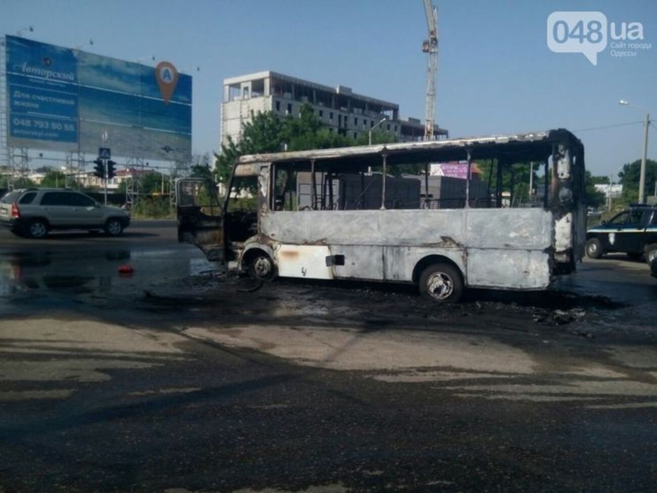 Маршрутка полностью сгорела