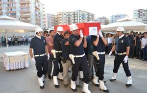 Прощание с погибшим жандармом