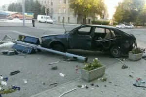 Последствия ДТП в центре Харькова