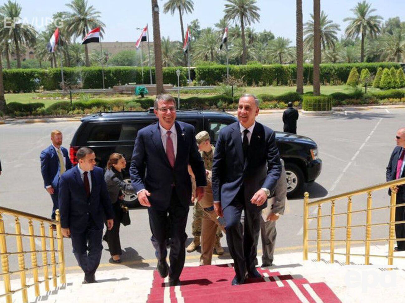 Эштон Картер сегодня прибыл в Багдад