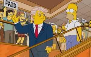 В мультфильме Гомер Симпсон сопровождал Дональда Трампа