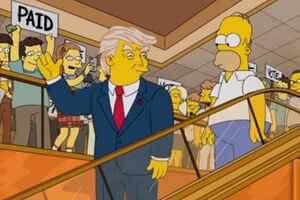 В мультфильме Гомер Симпсон сопровождал Дональда Трампа