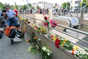 Импровизированный мемориал на месте расстрела в Мюнхене