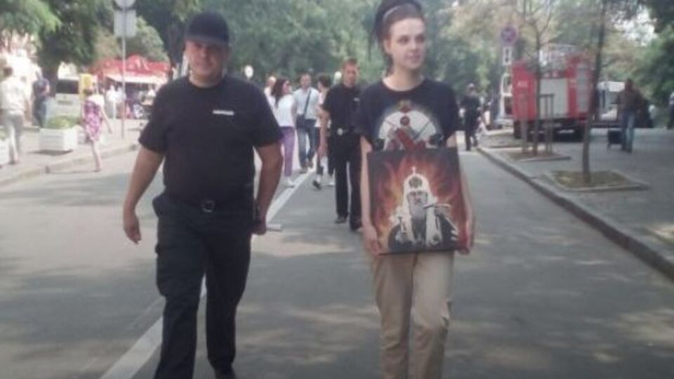 Полиция следит за порядком во время крестного хода в Киеве