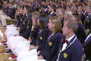 Олимпийцы на праздничном приеме в Кремле