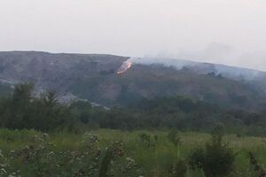 Утром было зафиксировано возгорание на мусорной свалке подо Львовом