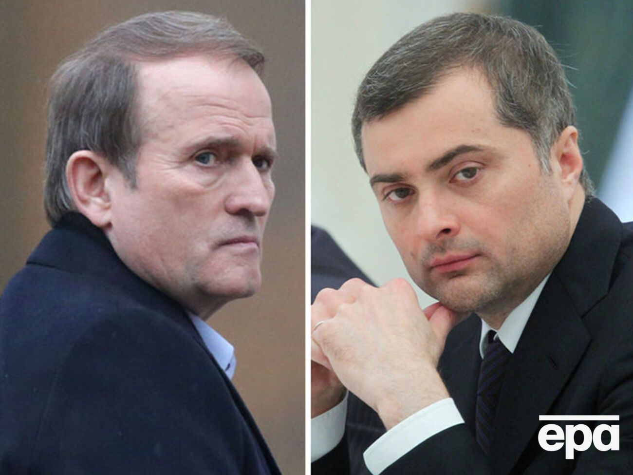 Глава Администрации президента Украины в 2002–2005 годах, кум Владимира Путина Виктор Медведчук и помощник президента РФ Владислав Сурков
