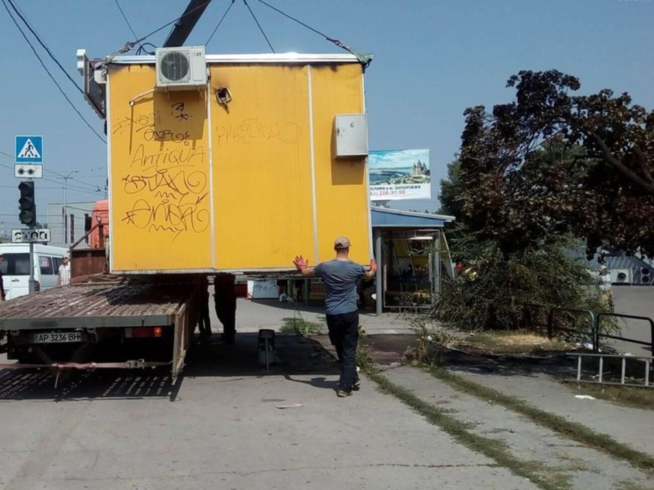 Место инцидента вблизи запорожского автовокзала