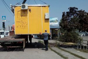Место инцидента вблизи запорожского автовокзала