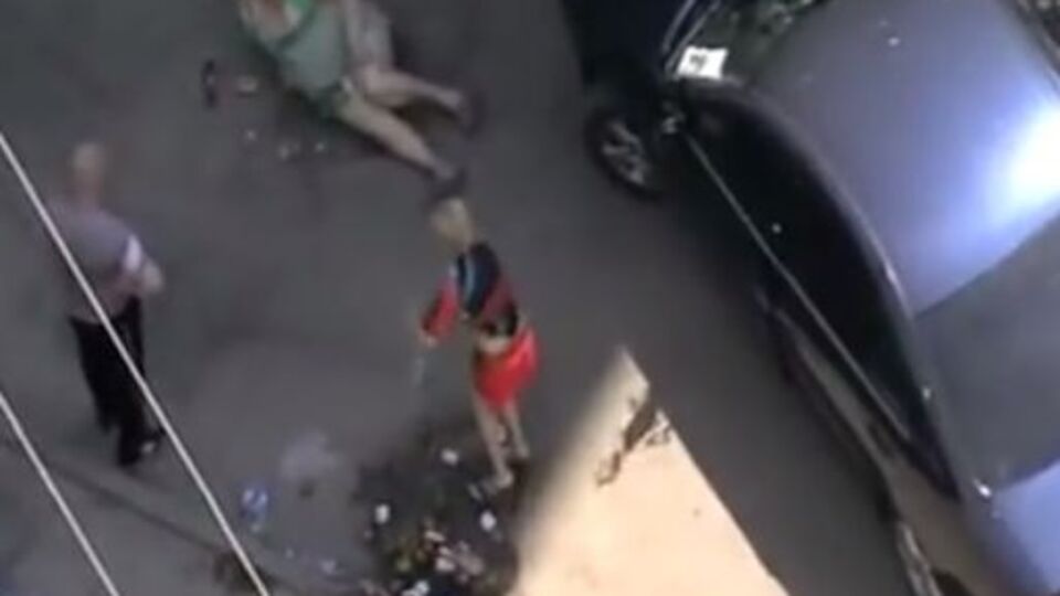 Предположительно жена депутата Александра Заманского уничтожает содержимое сумки с продуктами пожилой женщины