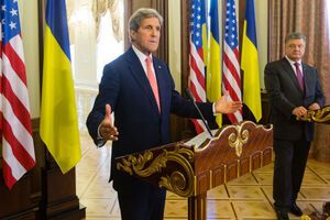 Джон Керри затронул тему Северной Кореи на совместном брифинге с президентом Украины Петром Порошенко