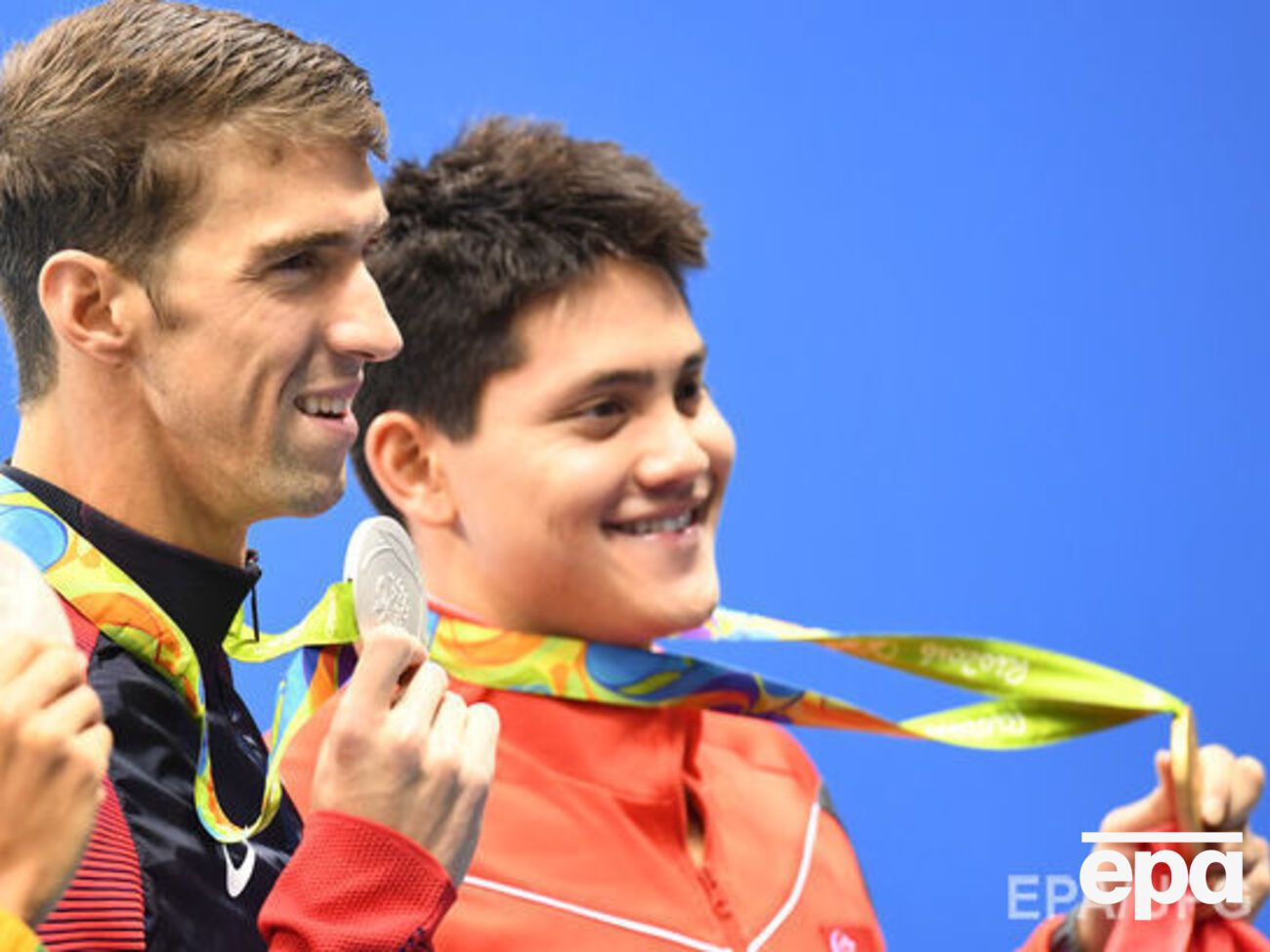 Фелпс и Шулинг после церемонии награждения в Рио