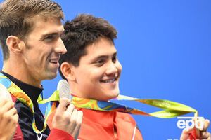 Фелпс и Шулинг после церемонии награждения в Рио