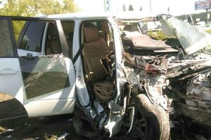 Патрульные догнали уже разбитый автомобиль