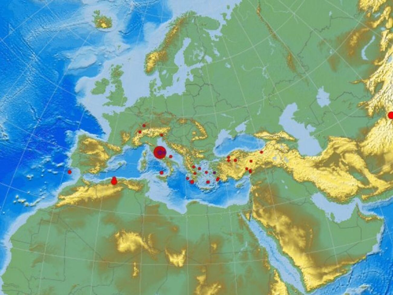 Эпицентр&nbsp;землетрясения располагался в 113 км к северо-востоку от Рима