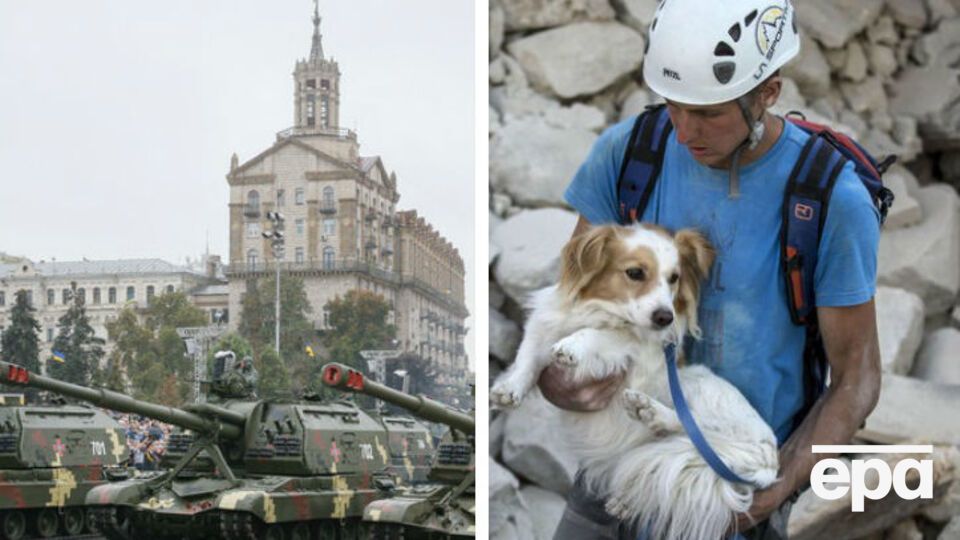 Парад в Киеве, землетрясение в Италии