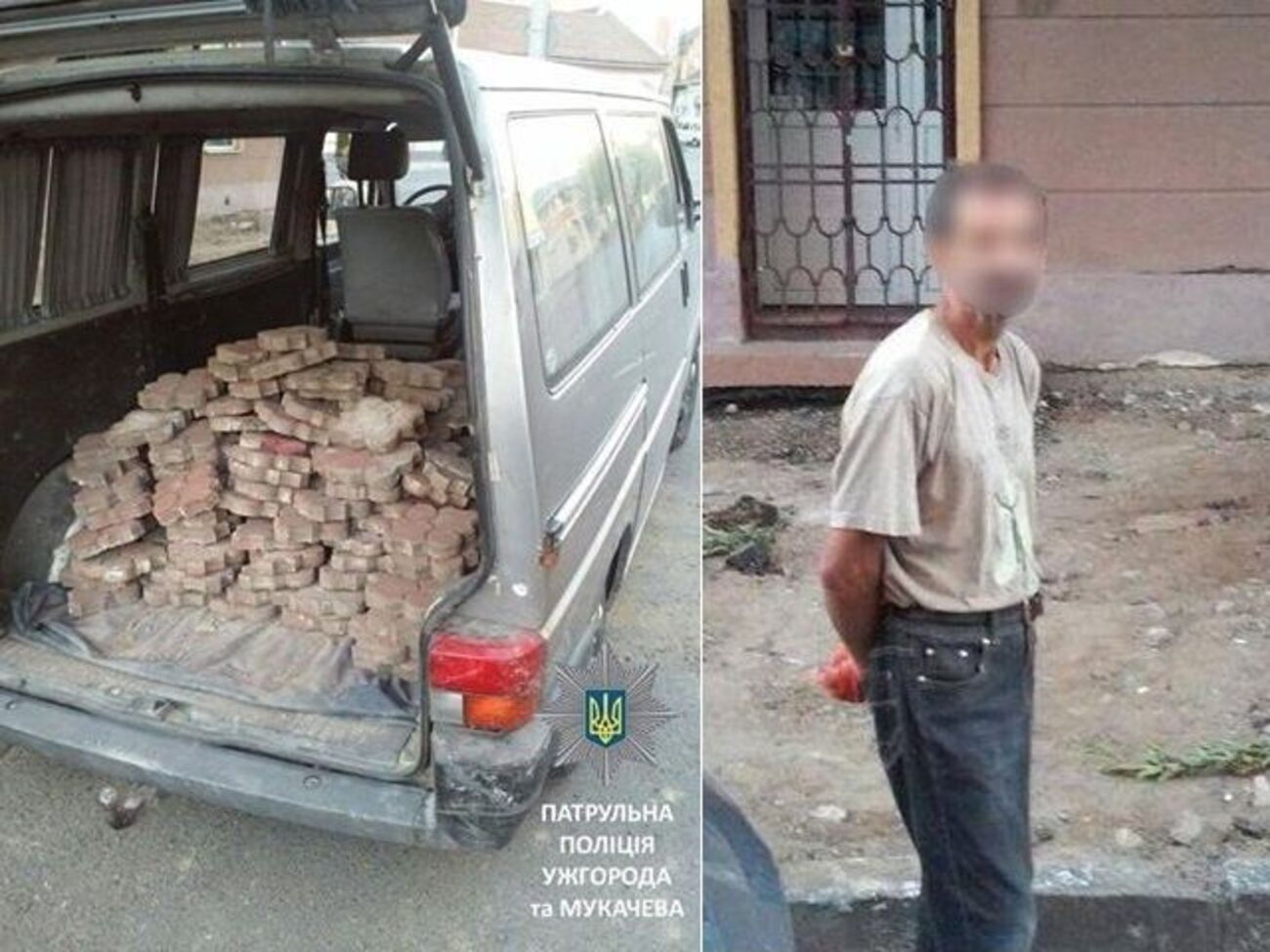 Мужчина пытался украсть уличную тротуарную плитку
