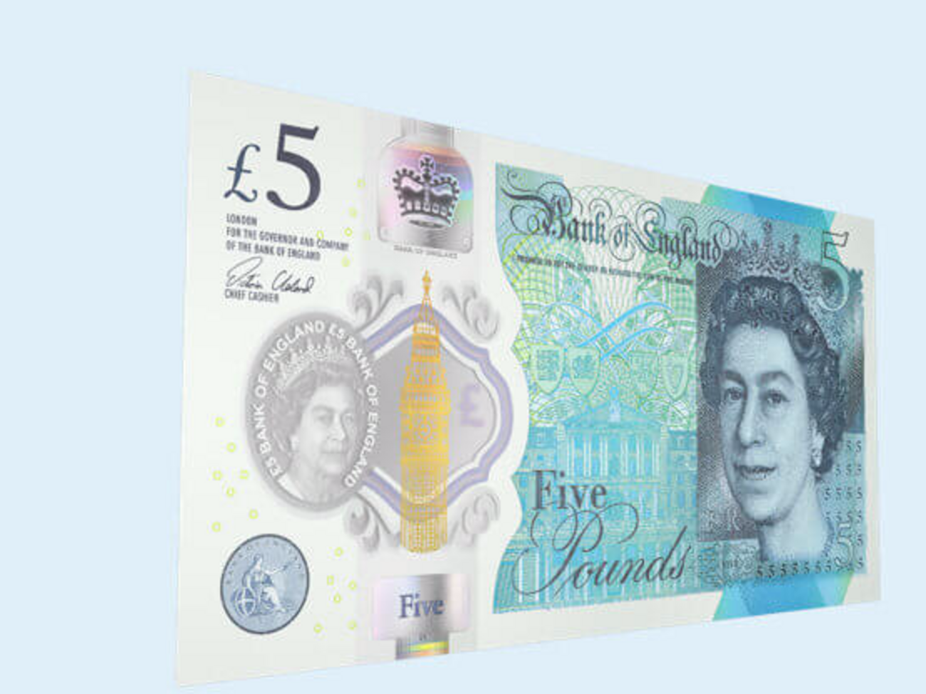 Изображение королевы&nbsp;&ndash; на обратной стороне пластиковой купюры