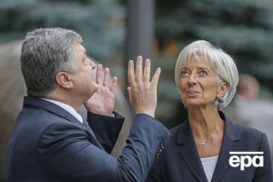 Президент Украины Петр Порошенко и директор-распорядитель МВФ Кристин Лагард во время встречи в Киеве, 2015 год