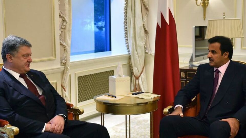 Президент Украины Петр Порошенко провел встречу с эмиром Катара шейхом Тамимом бин Хамадом Аль Тани