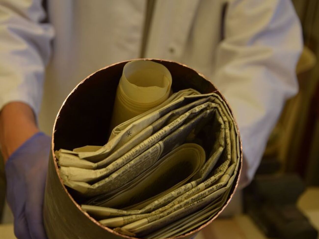 Содержимое цилиндра находится в Национальном музее города Щецина