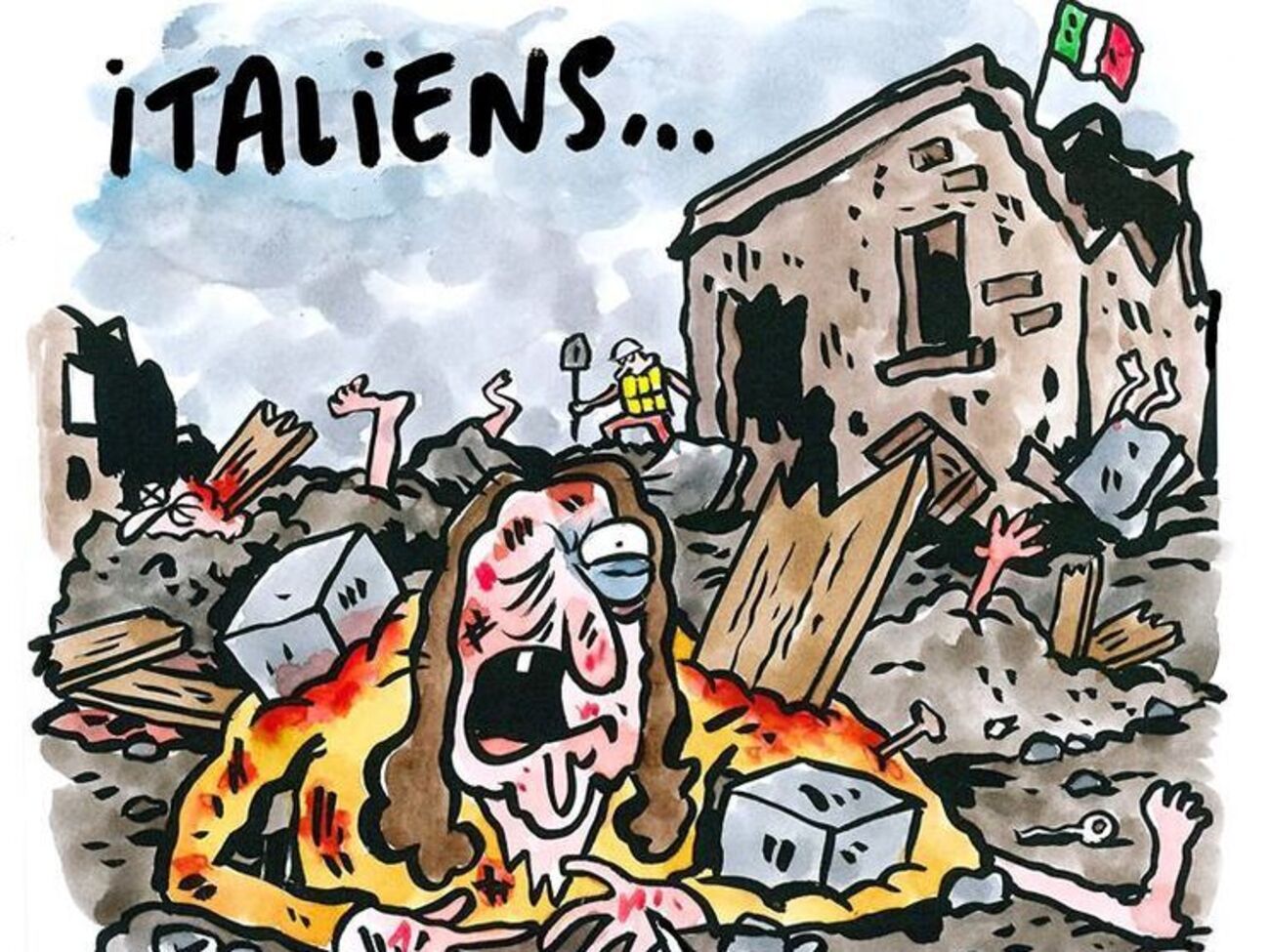 В новом номере Charlie Hebdo появились карикатуры на итальянское землетрясение