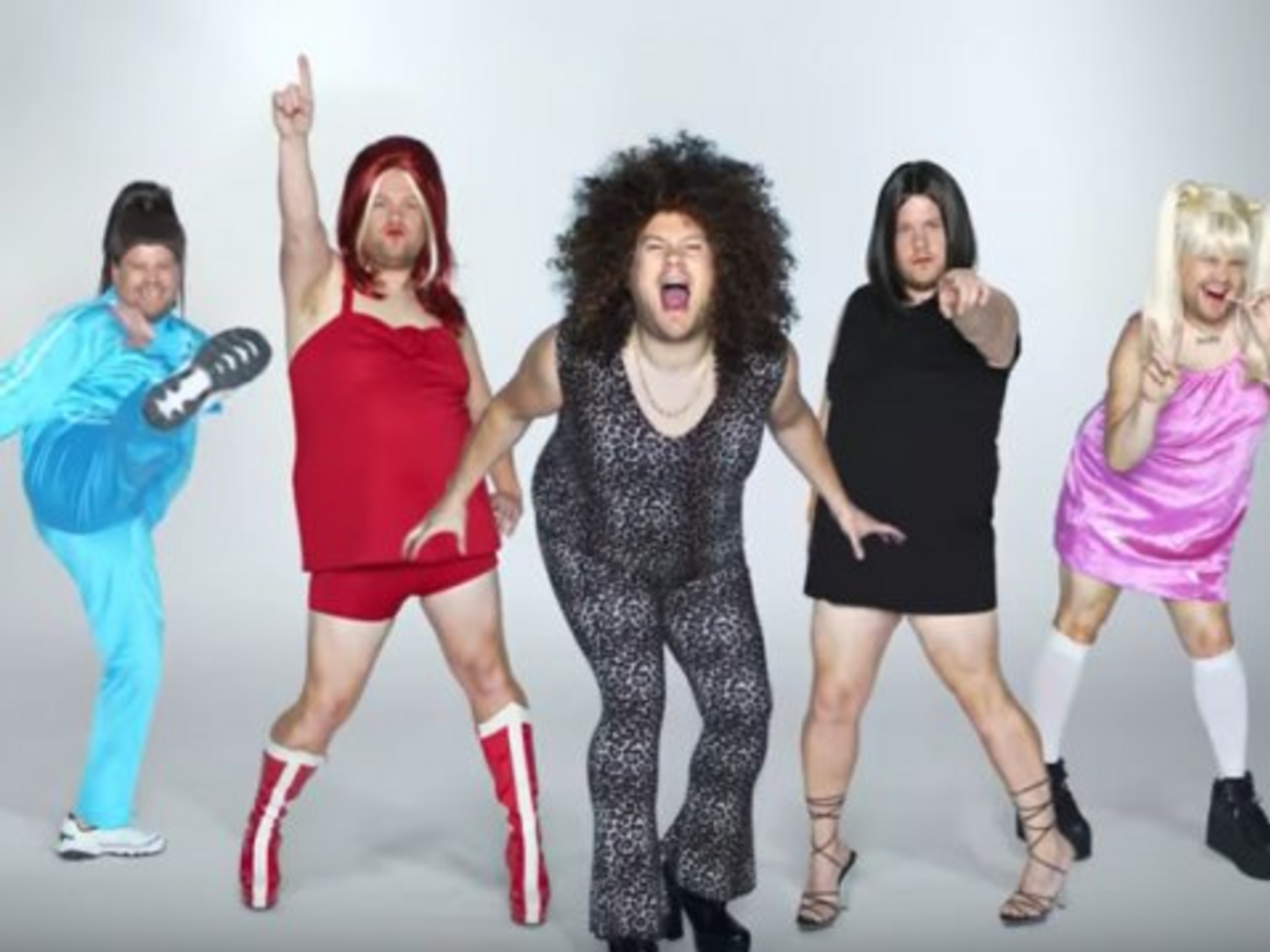 Корден изобразил всех участниц группы Spice Girls