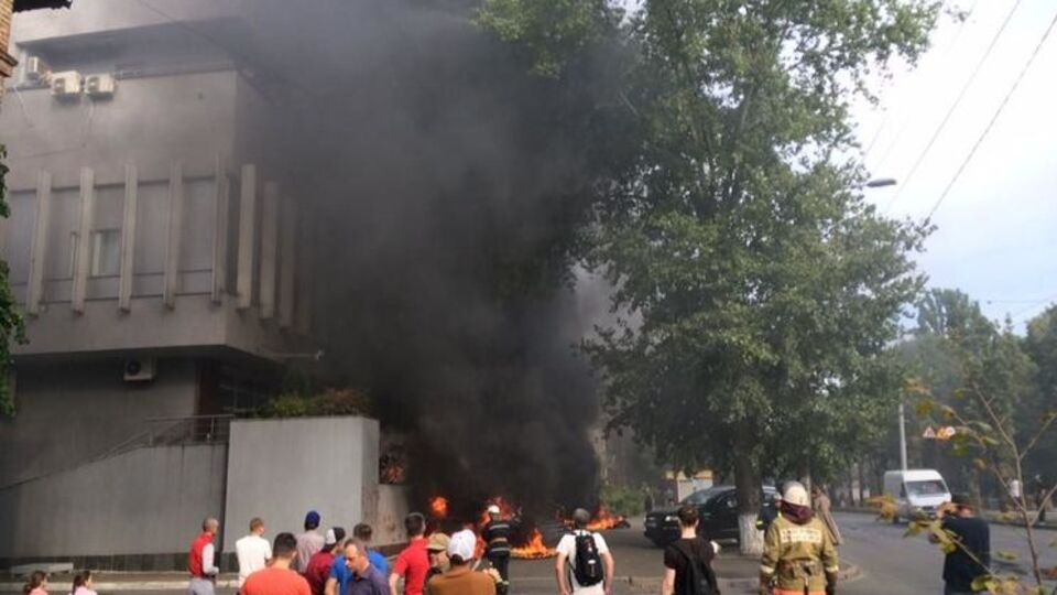 Здание "Интера" загорелось вечером 4 сентября