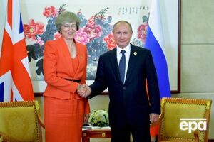 Мэй и Путин во время первой встречи в Китае