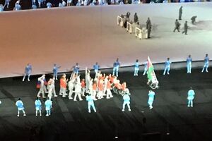 На открытии Паралимпийских игр делегат от Беларуси нес флаг России